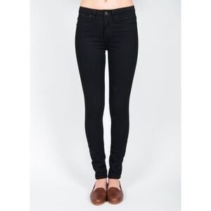 OM | High Rise Boy Zip Black Twill Skinny Jeans